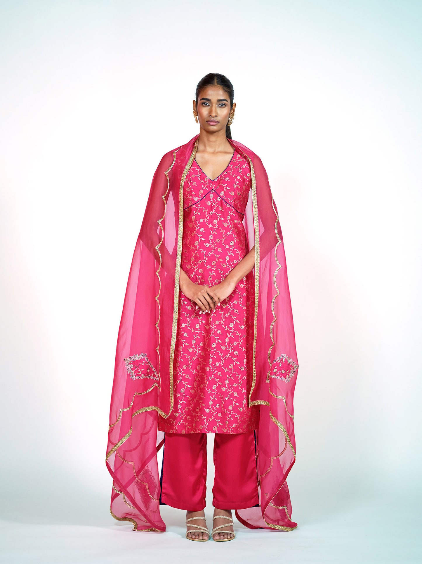 Rani Banarasi Brocade Kurta Set