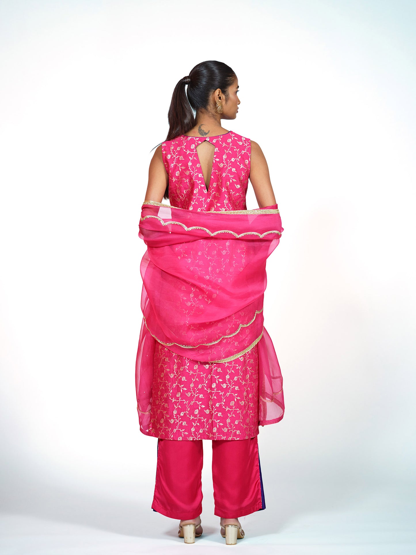 Rani Banarasi Brocade Kurta Set