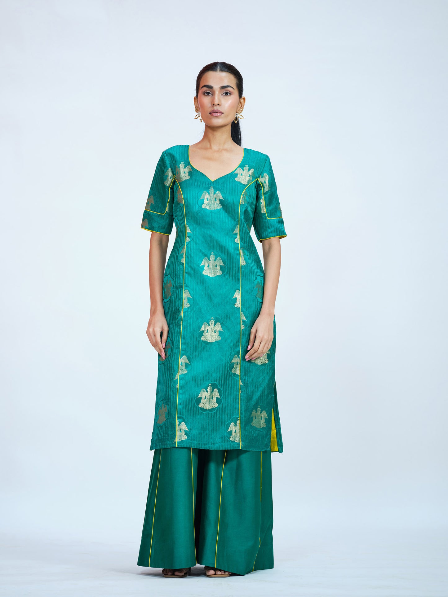 Green Banarasi Brocade Palazzo Set