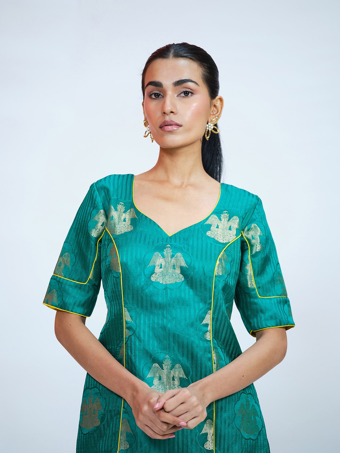Green Banarasi Brocade Palazzo Set