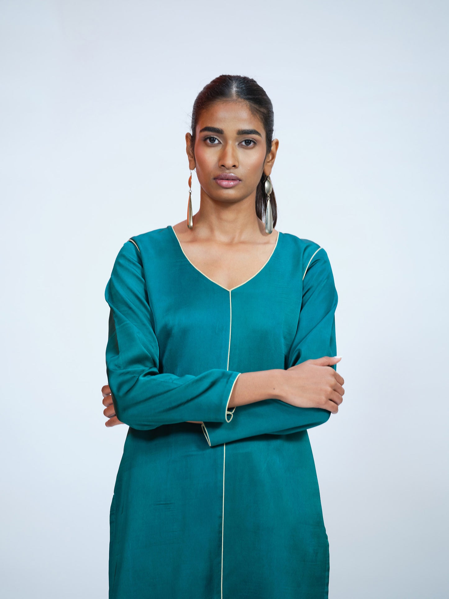 Green Banarasi Brocade Kurta Set