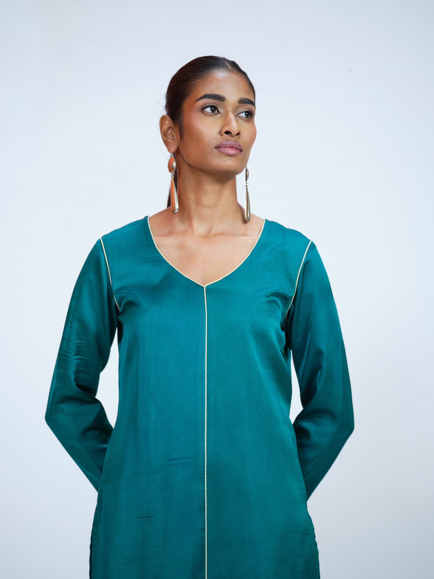 Green Banarasi Brocade Kurta Set