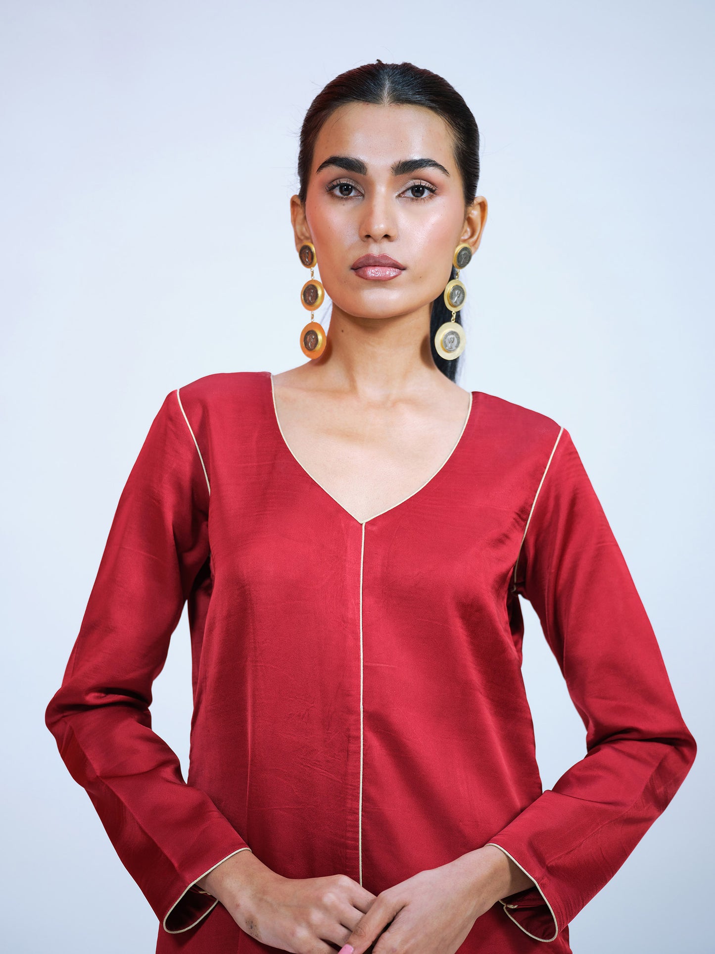 Maroon Banarasi Brocade Kurta Set