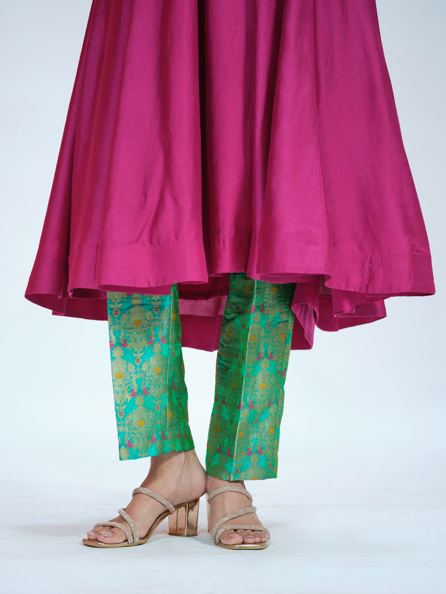 Magenta Halter Neck Kurta Set