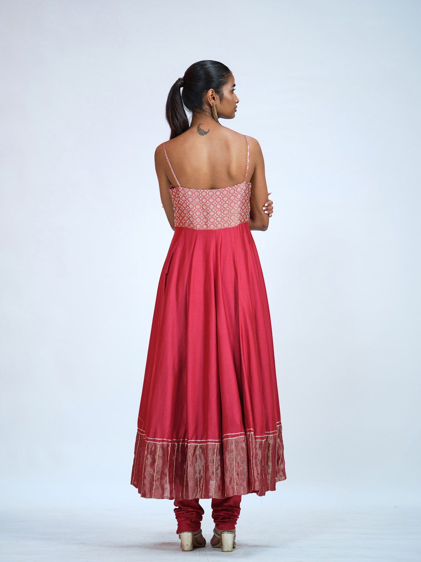 Cherry Red Anarkali Set