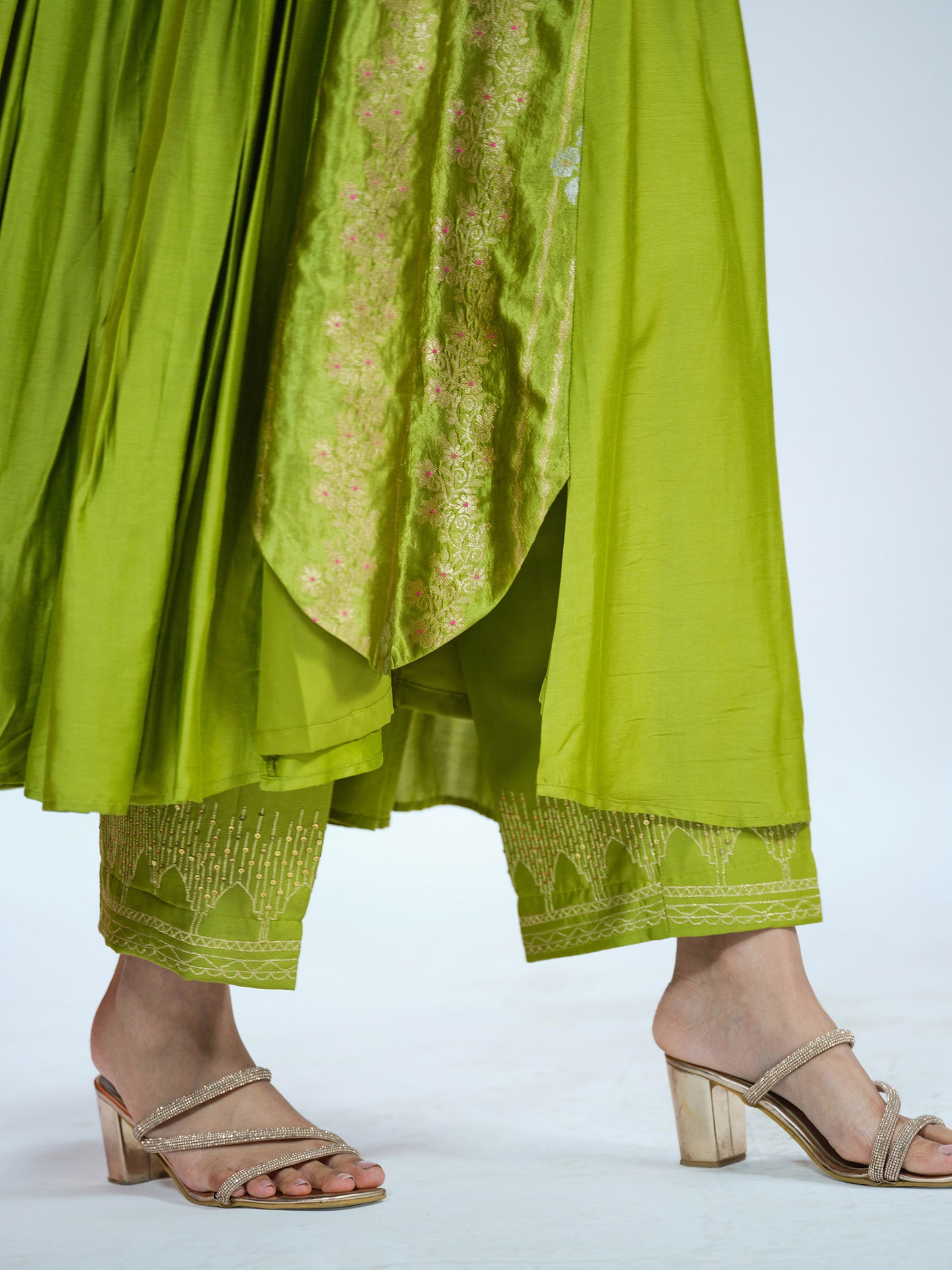 Kiwi Green Anarkali Set