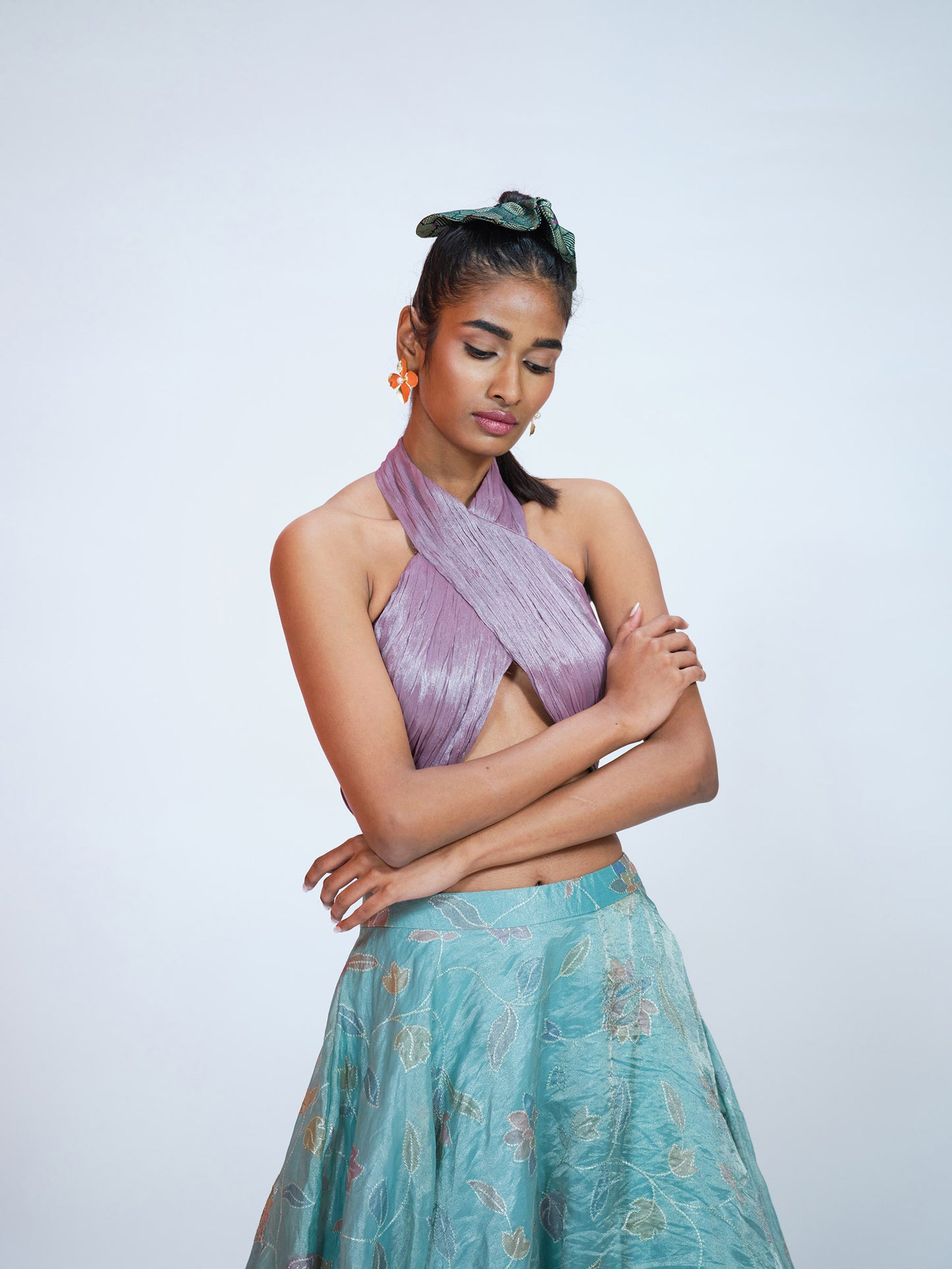 Tissue Crop Top Lehenga