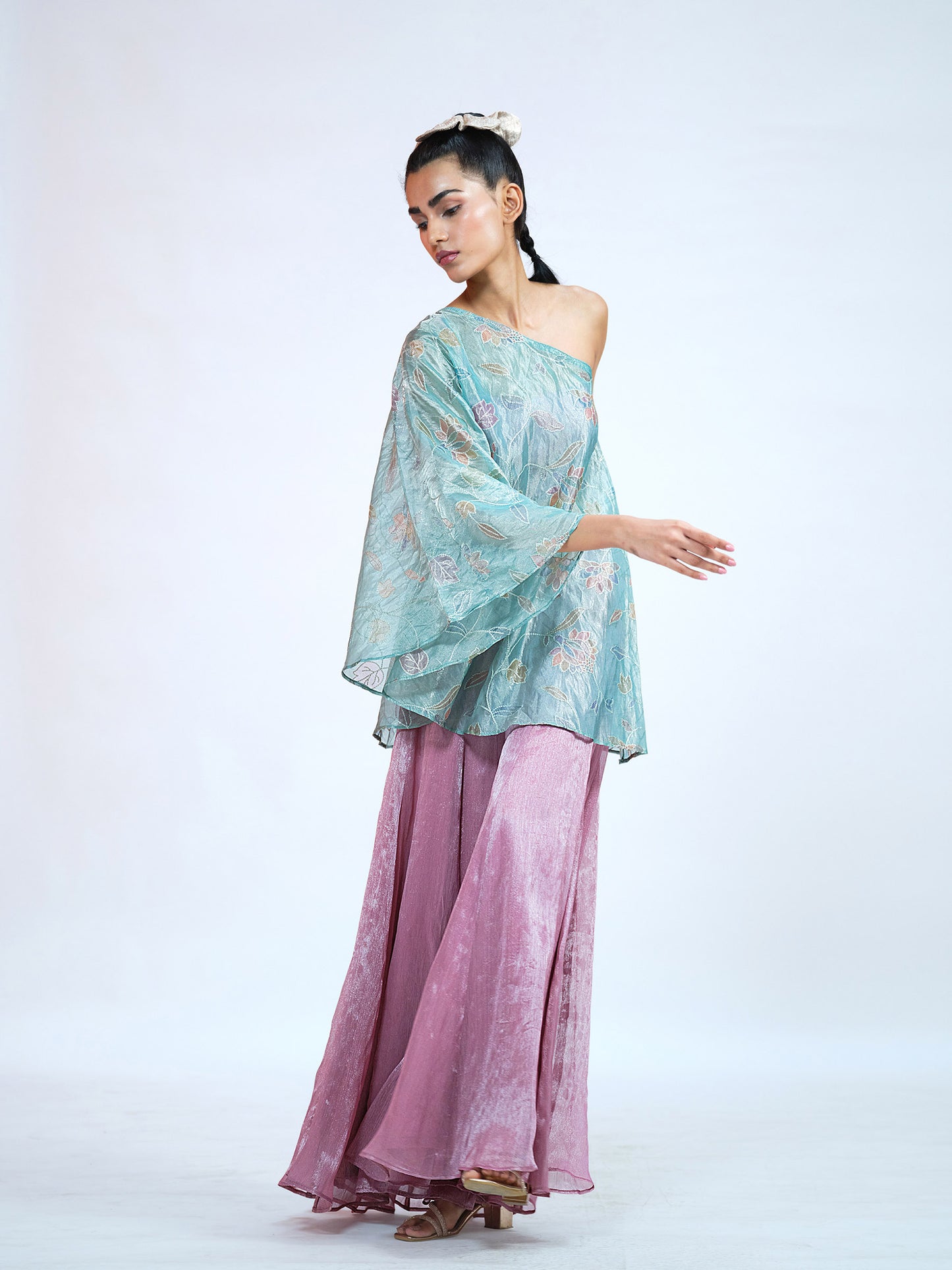One Shoulder Top-Palazzo Set
