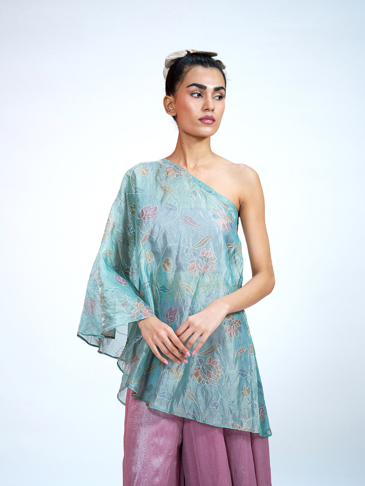 One Shoulder Top-Palazzo Set