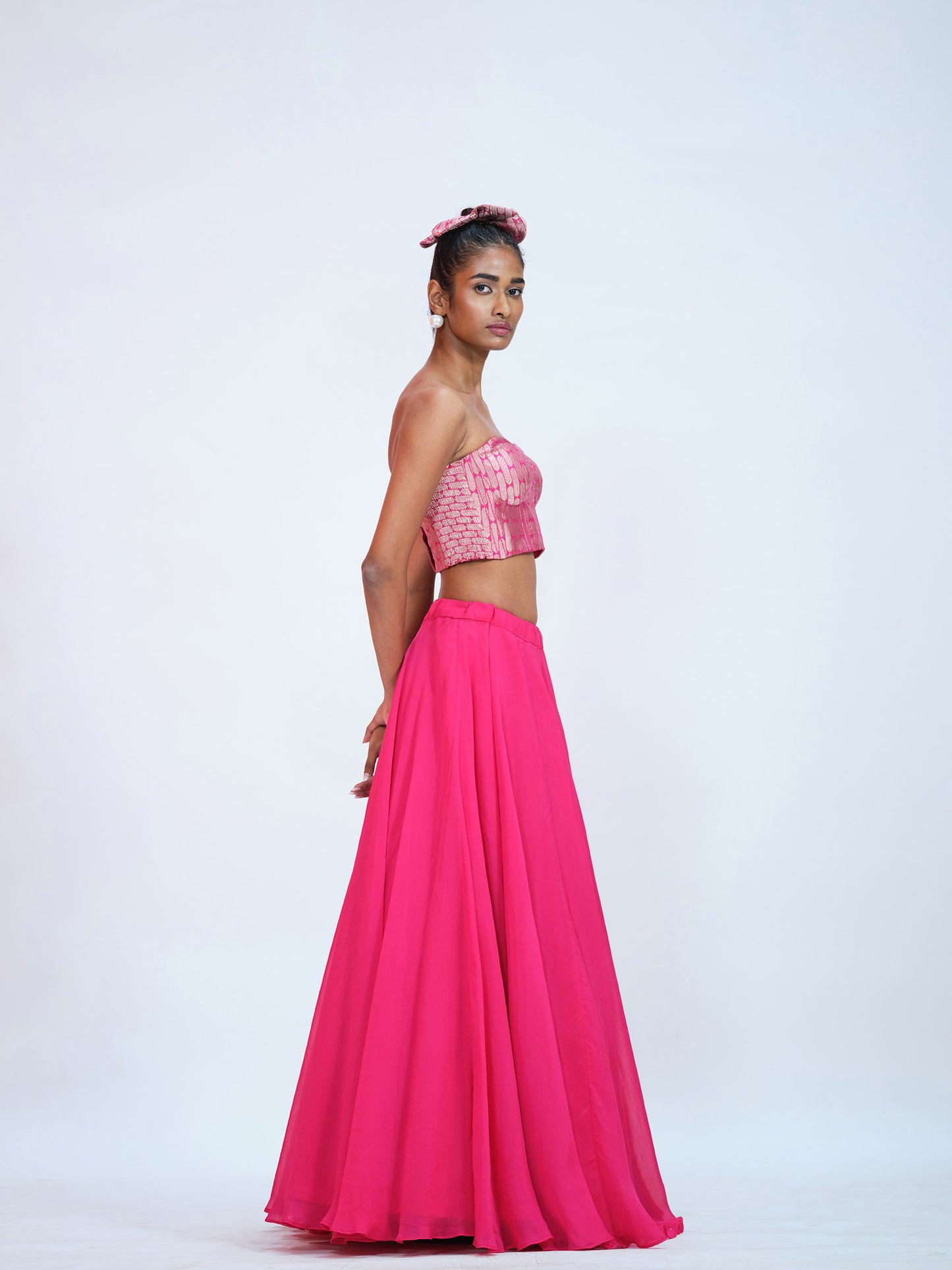Rani Brocade and Georgette Lehenga