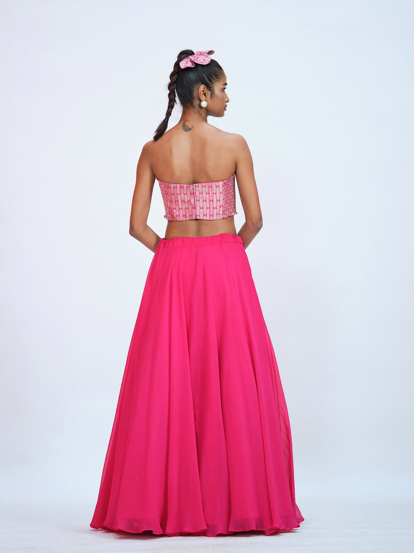 Rani Brocade and Georgette Lehenga