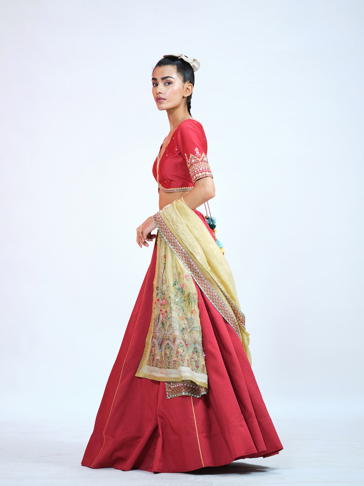 Maroon Silk Lehenga