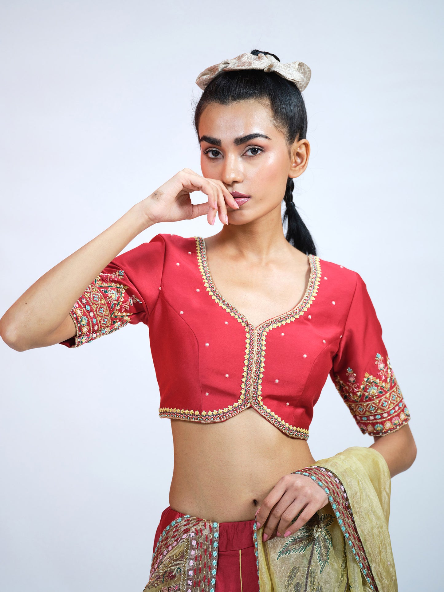 Maroon Silk Lehenga