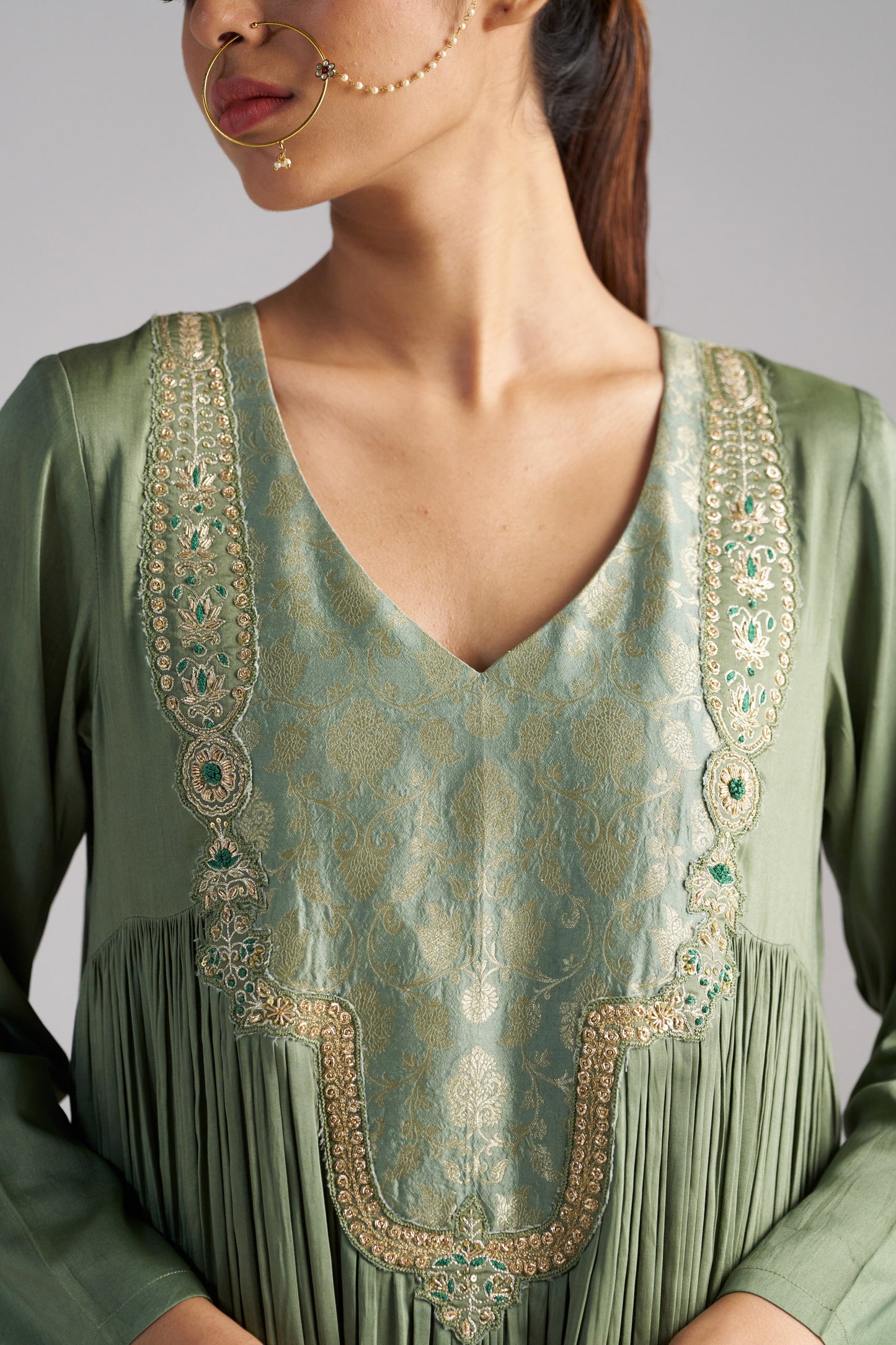 Green Kurta With Pants