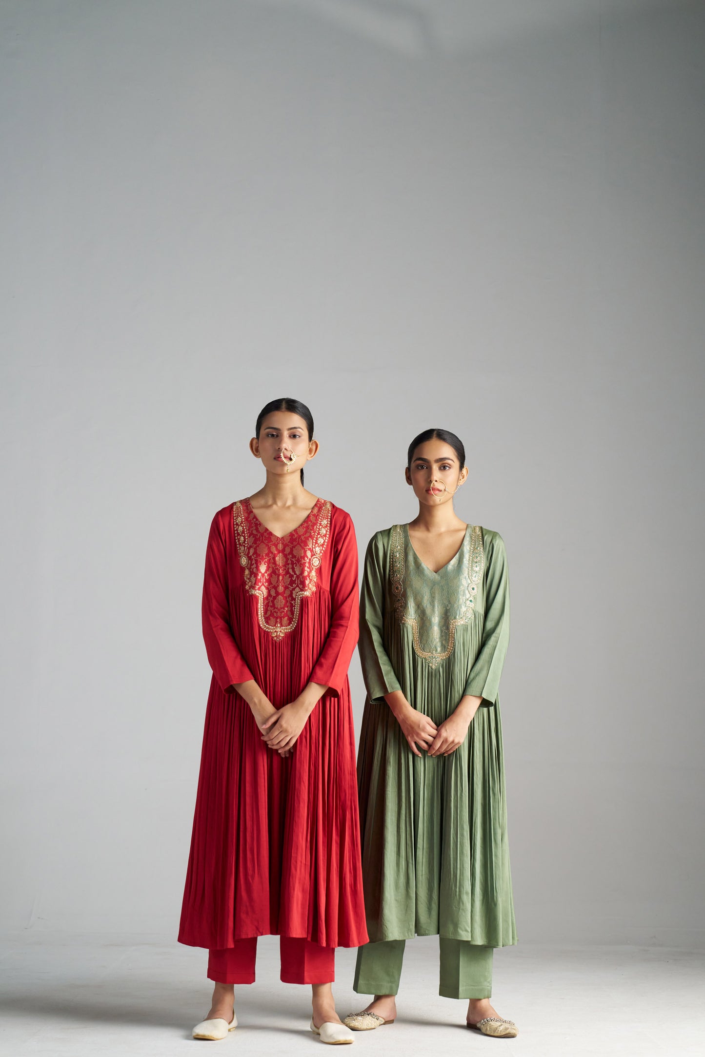 Green Kurta With Pants