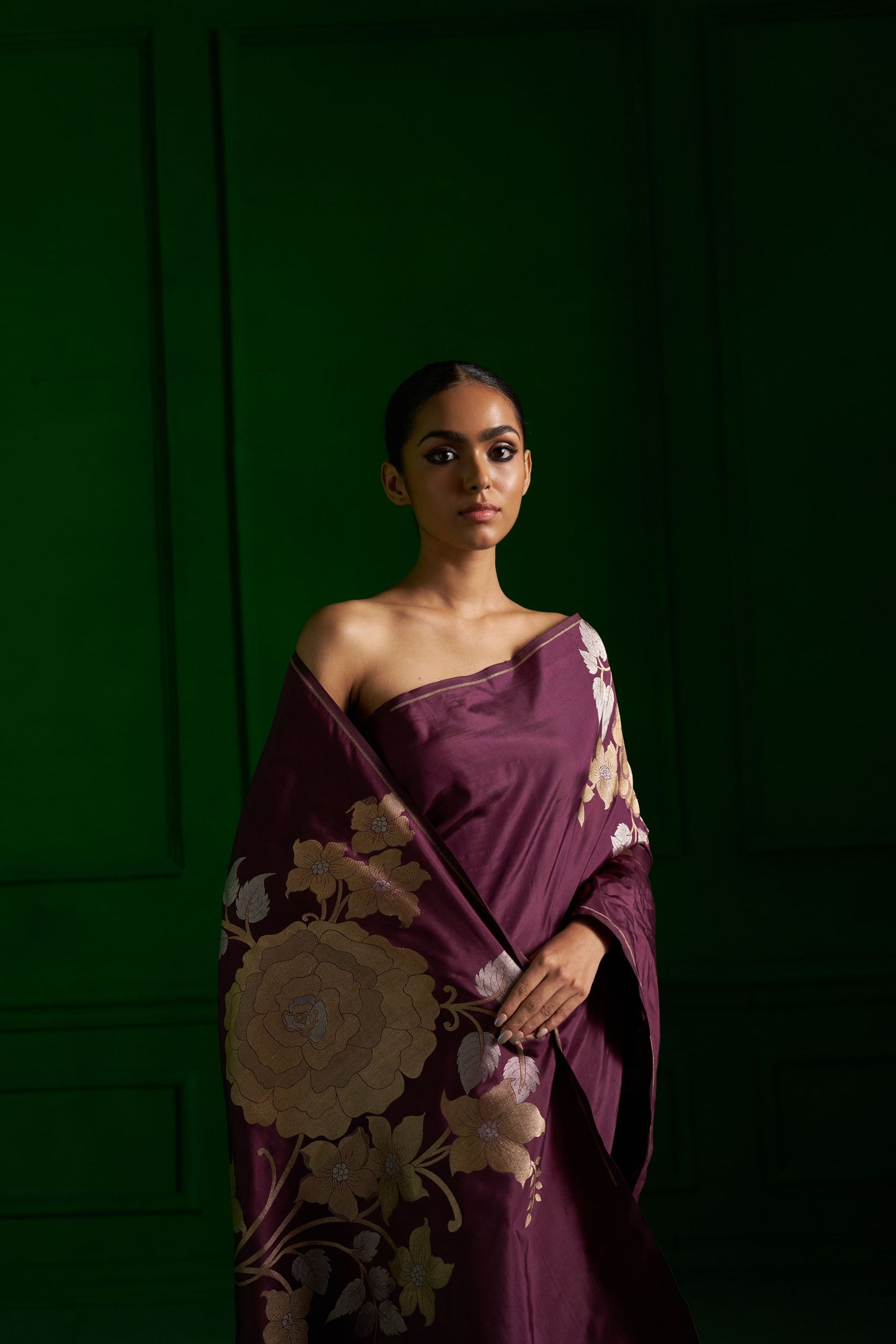 Angoori Half & Half Saree handwoven in Banaras