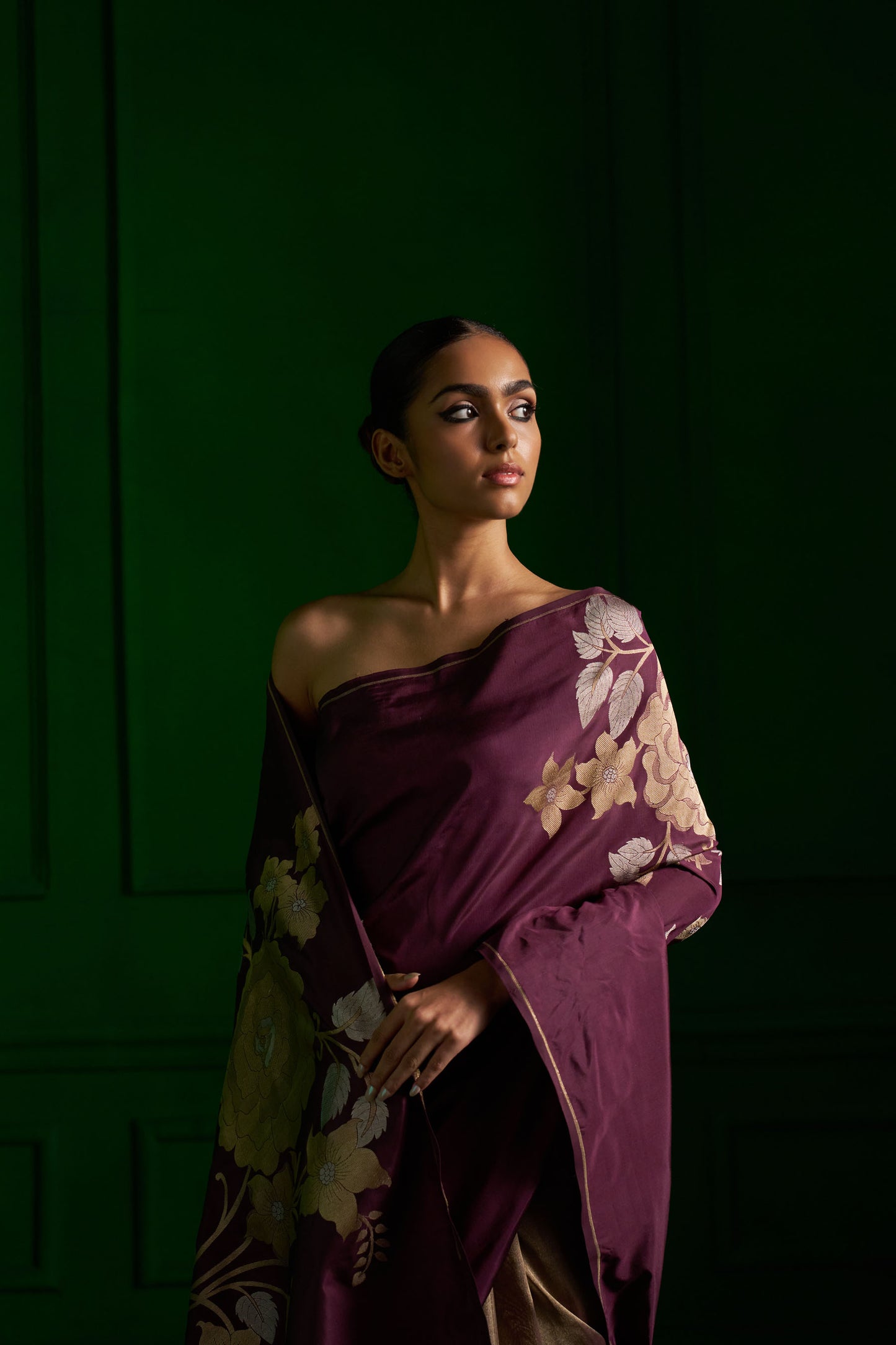Angoori Half & Half Saree handwoven in Banaras