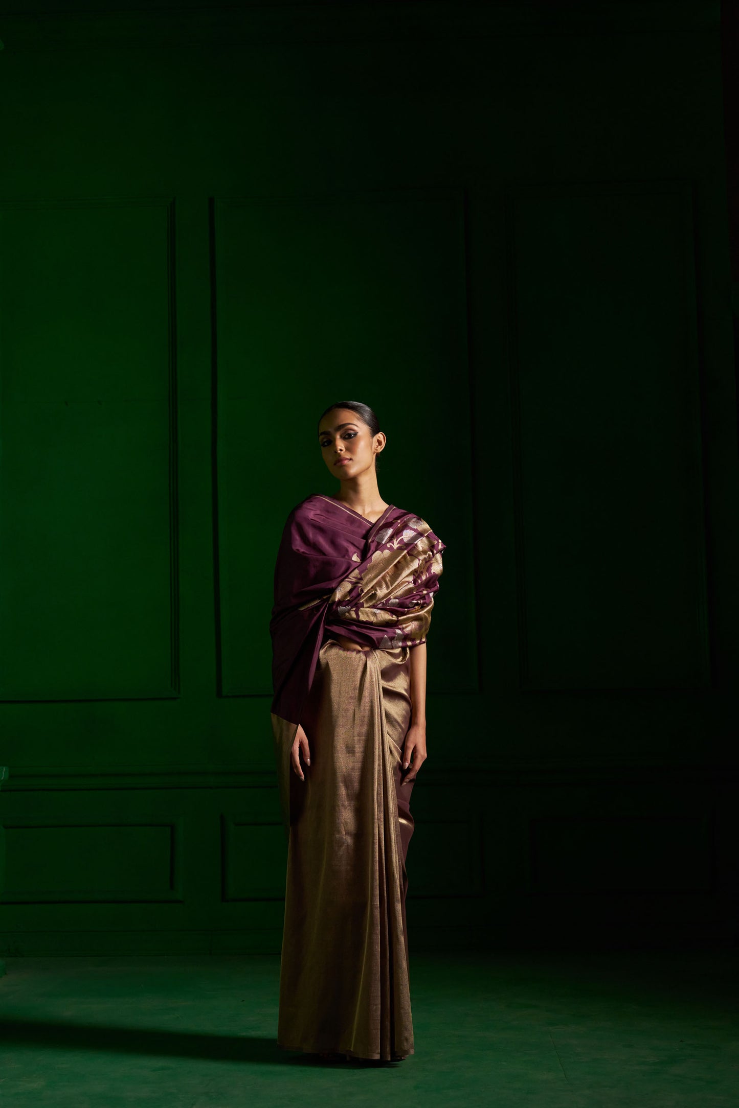 Angoori Half & Half Saree handwoven in Banaras