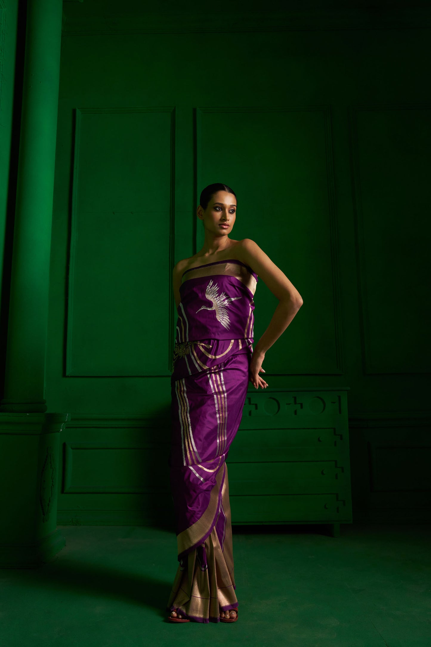 Jamuni Darya Saree handwoven in Banaras.