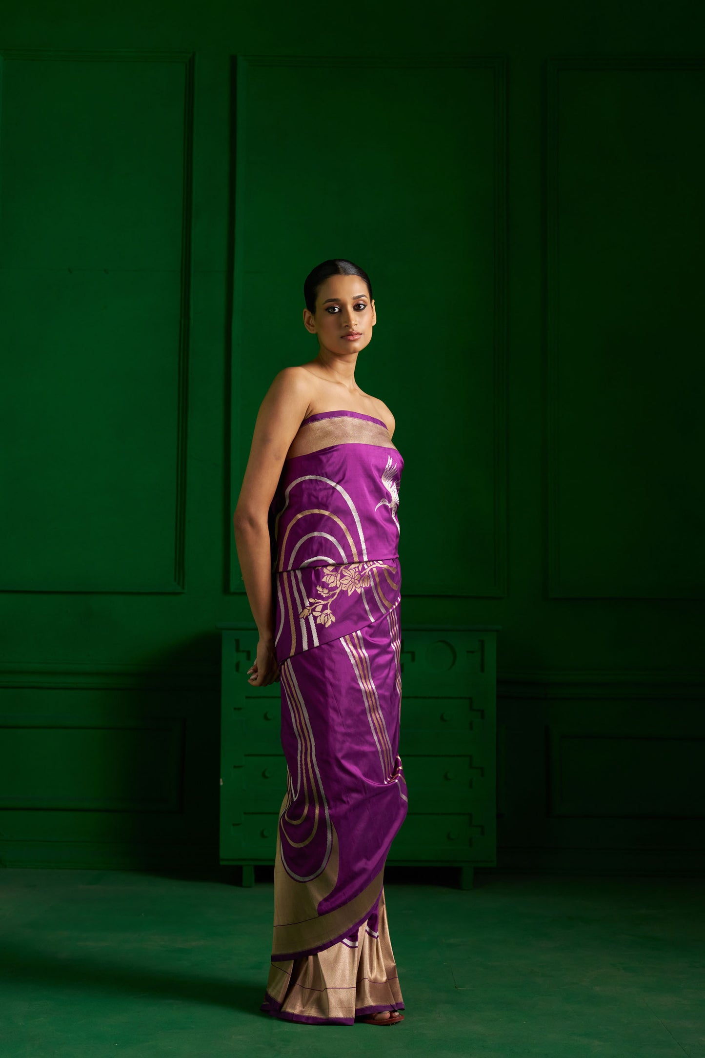 Jamuni Darya Saree handwoven in Banaras.