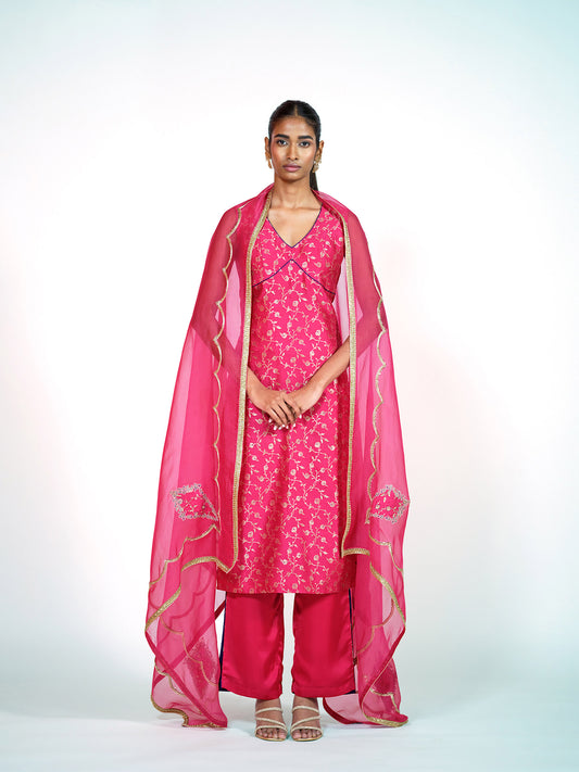 Rani Banarasi Brocade Kurta Set