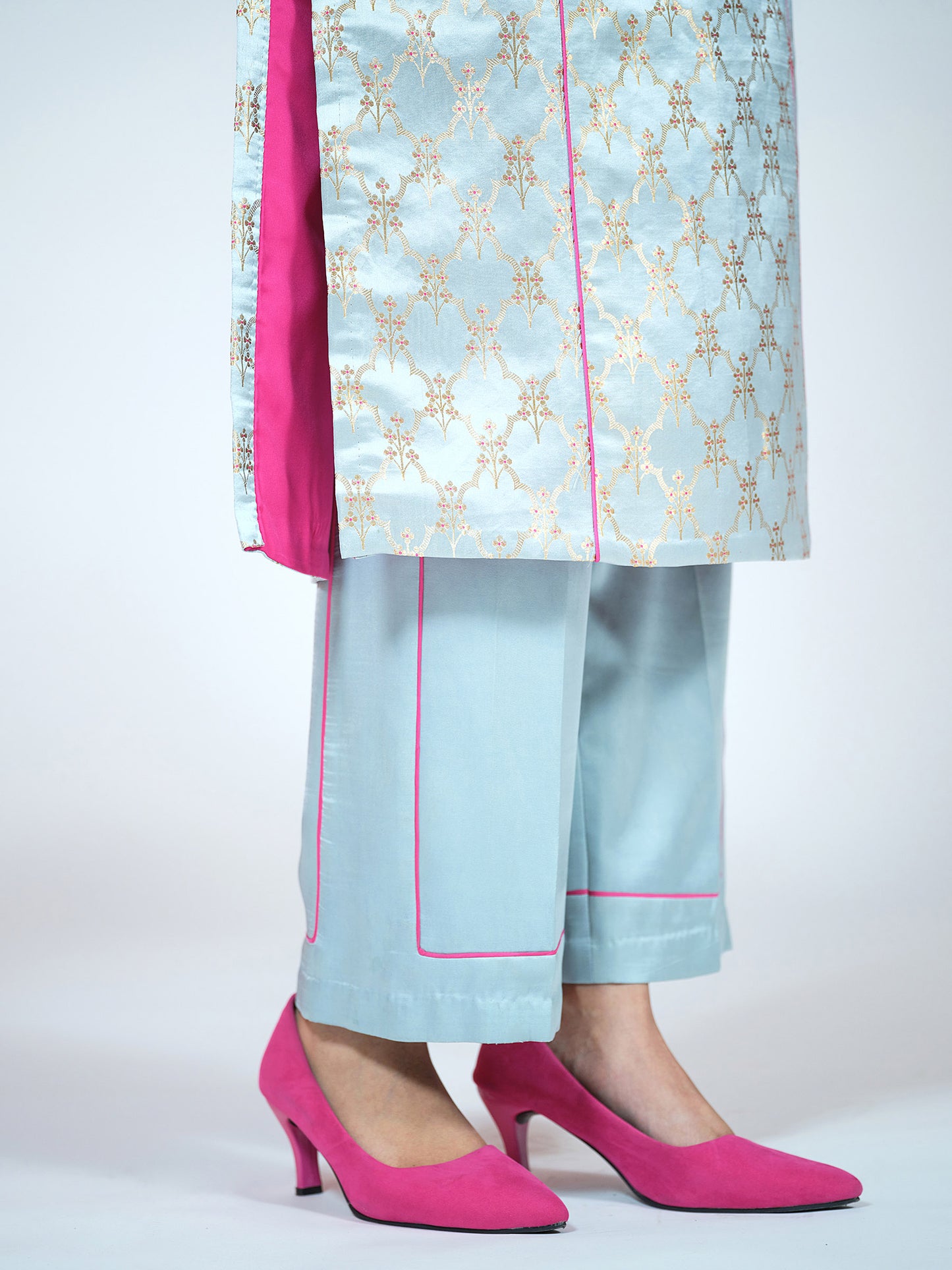 Sky Blue Banarasi Brocade Kurta Set
