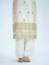 White Brocade Kurta Set
