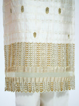 White Brocade Kurta Set