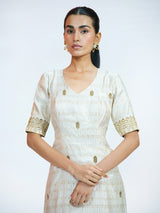 White Brocade Kurta Set