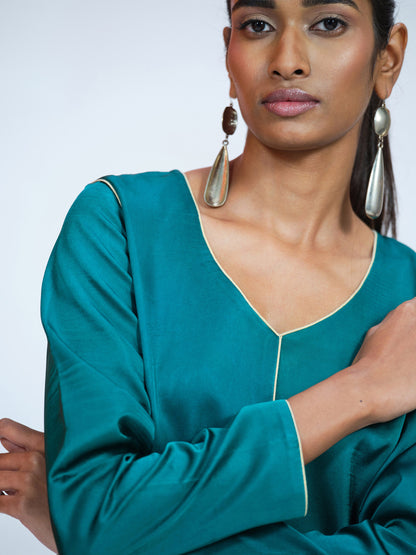 Green Banarasi Brocade Kurta Set