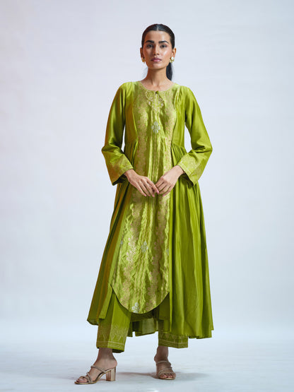Kiwi Green Anarkali Set