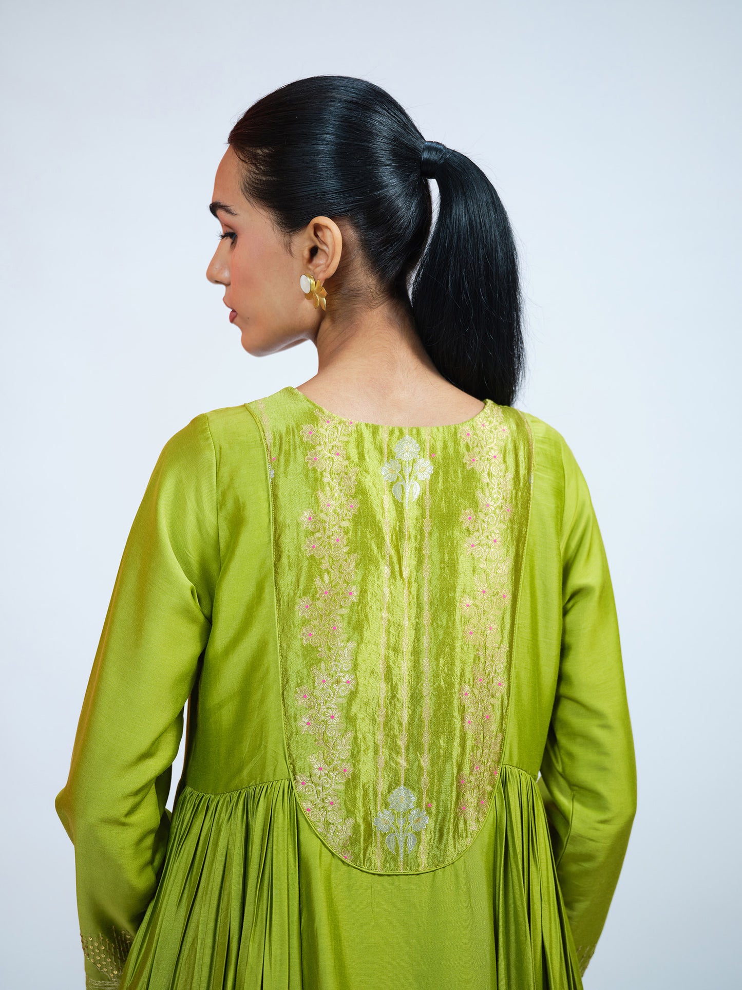 Kiwi Green Anarkali Set