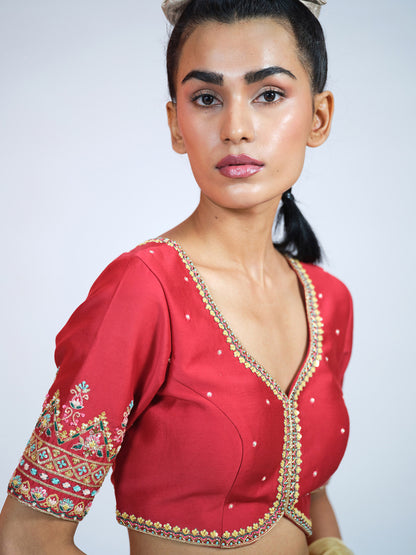 Maroon Silk Lehenga