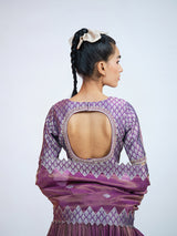 Purple Tissue and Brocade Lehenga
