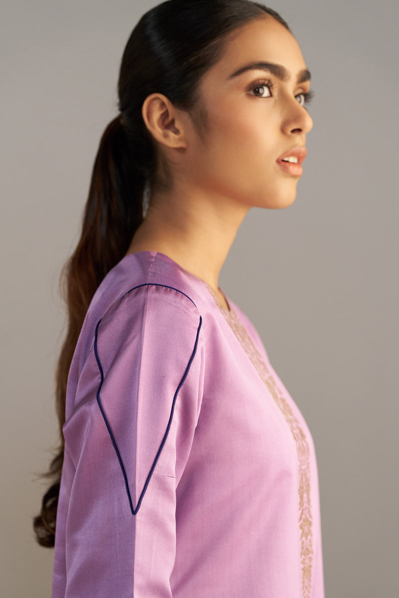Light Purple Banarsi Kurta With Pants