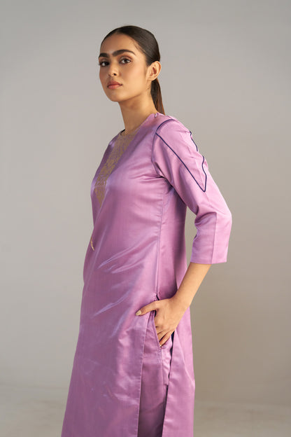 Light Purple Banarsi Kurta With Pants