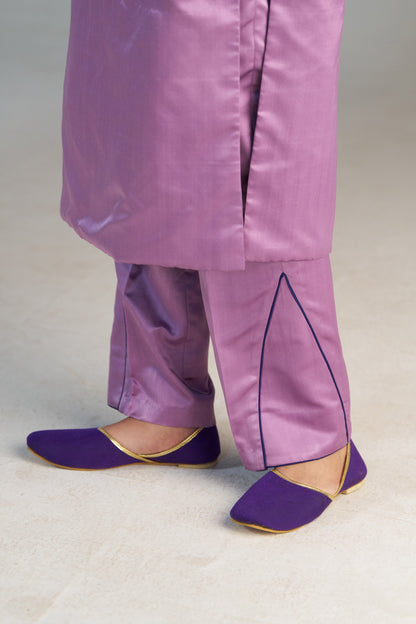 Light Purple Banarsi Kurta With Pants