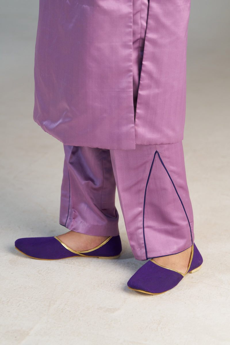 Light Purple Banarsi Kurta With Pants