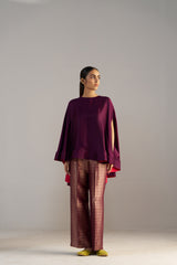Purple Umbrella Top With Brocade Pants