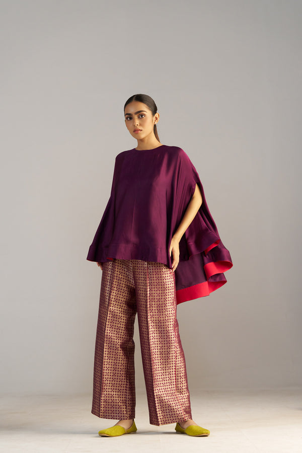 Purple Umbrella Top With Brocade Pants