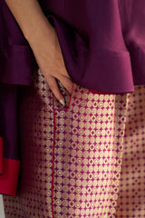 Purple Umbrella Top With Brocade Pants
