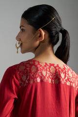Red Kurta With Pants