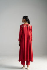 Red Kurta With Pants