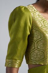 Green Brocade Jumpsuit