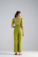 Green Brocade Jumpsuit