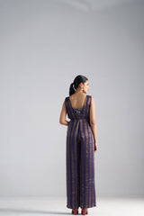 Blue Striped Jumpsuit with bustier