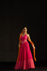 Ranipink Halterneck Top And Skirt With Tissue