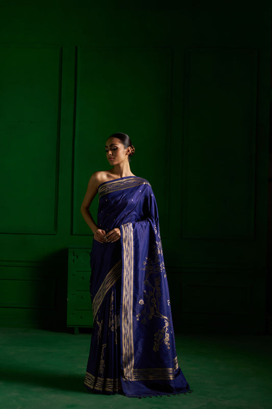 Neelam Saree handwoven in Banaras
