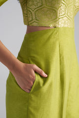 Green Brocade Jumpsuit